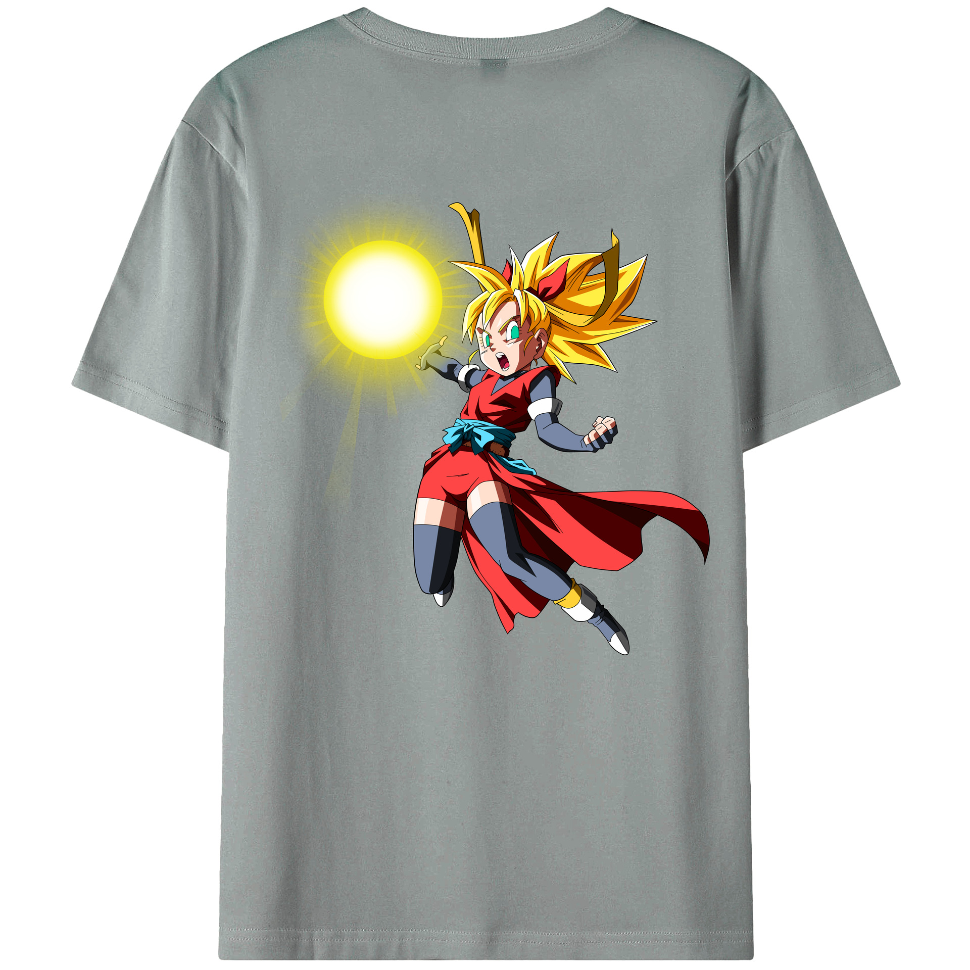 （画像用） ドラゴンボール カリフラ DRAGON BALL Caulifla 綿100％ メンズ半袖Tシャツ（バックプリント） 通気性